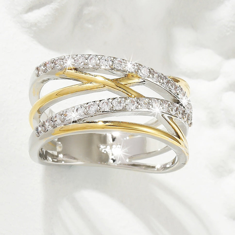 Luxuriöser Infinity-Zirkonia-Ewigkeitsring, 18 Karat vergoldet, perfektes Geschenk für Braut, Frau oder Mädchen – ideal für Hochzeit, Verlobung und Party.