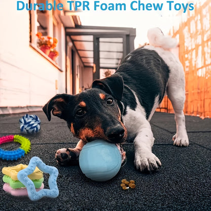 6/10/15pcs Random Style and Color Dog Chew Toys, Pet Toys for Teething, Entertainment, and Interaction, Puppy Chew Toy Pack with Knots, Rope Balls, and Spike Rings, Ideal Gift for Small Dogs