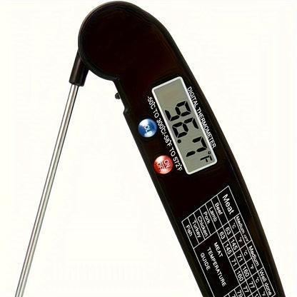 1pc WEBBQ Digital Meat Thermometer, Fast-Reading ABS Food Temperature Gauge with Hold Function, Single-Use, for Grilling BBQ, Kitchen Cooking, Adult - AAA Battery Operated (Batteries Not Included)