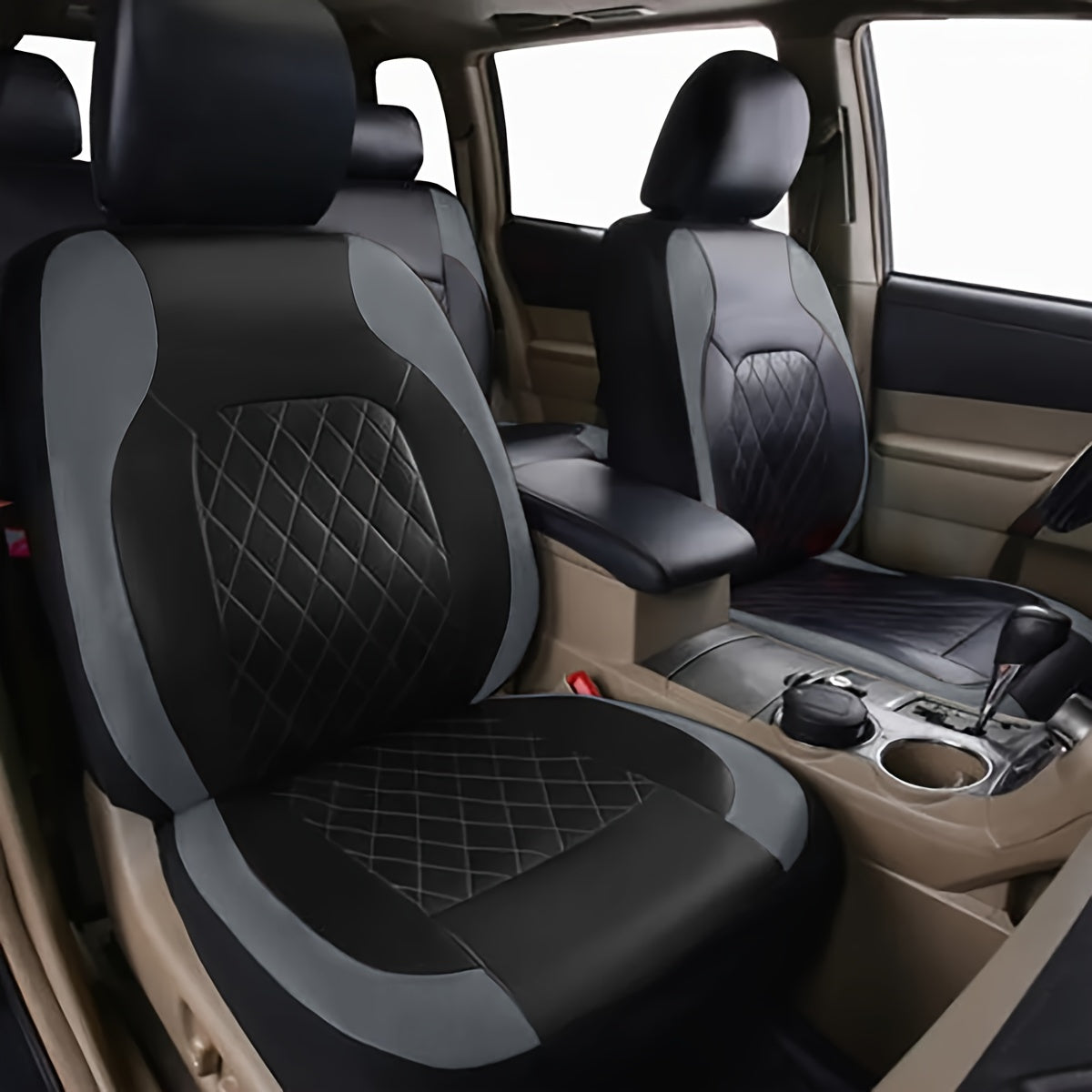 Universal Fit PVC Leather Car Seat Covers for 5 Seats, Universal Car Seat Protection