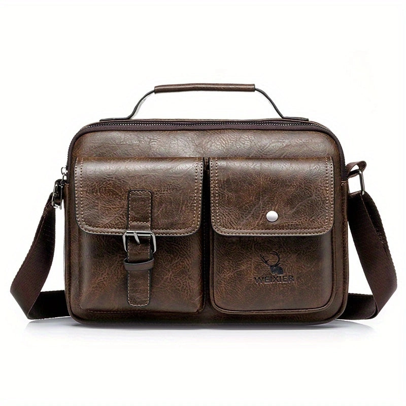 WEIXIER Herren-Umhängetasche, kompatibel mit / - Verstellbare Business- und Freizeit-Schultertasche, Bürotasche, Geschenk für Ehemann, Freund (Material)