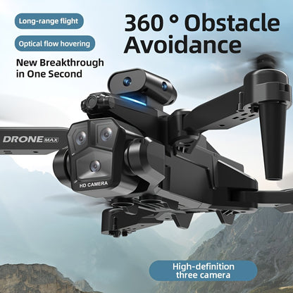 2024 Upgraded Drone with Triple Camera - Foldable, WiFi, Optical Flow Positioning, 360° Stunt Tumbling, One-Click Take-Off/Landing, Beginner-Friendly, Outdoor Fun Gift Toy