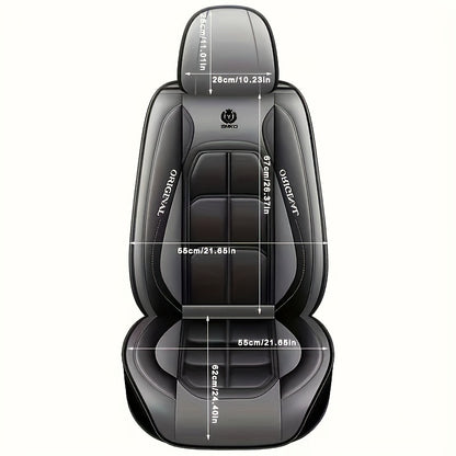 1pc PU Leather Car Seat Cover - Red & Black Design, Front Seat Protector for Sedan or SUV, Durable All-Season Cushion Mat with "Original" Print, Hand Wash or Dry Clean Only, Car Seat Protection | Modern Seat Cover | PU Leathe