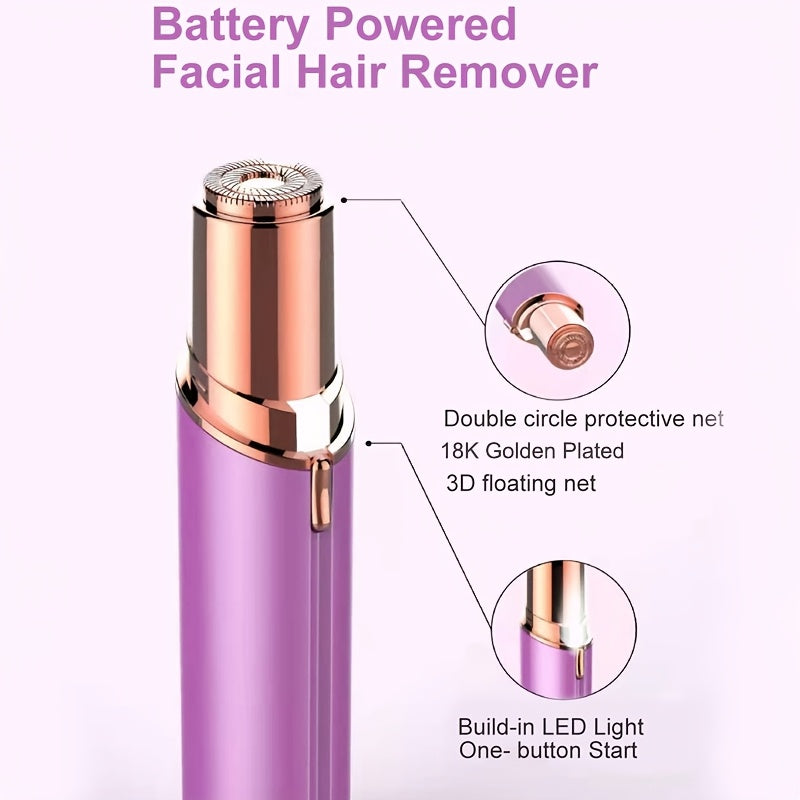 Schmerzfreier Haarentferner für Frauen, batteriebetriebener Gesichtshaarentferner