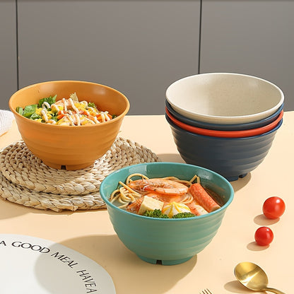 4pcs Wheat Straw Bowls Set, Microwavable And Dishwasher Safe, Soup Bowl, Salad Bowl, BPA-free, Odorless, Portable, Unbreakable, For Home Kitchen Camping, Dinnerware Accessories, Kitchen Supplies