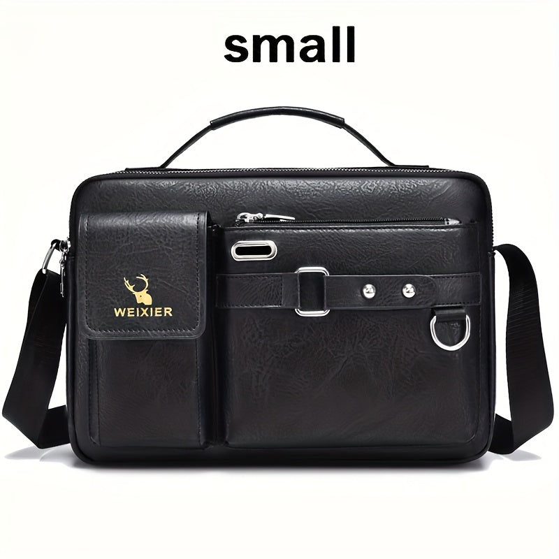 WEIXIER Herren-Umhängetasche, kompatibel mit / - Verstellbare Business- und Freizeit-Schultertasche, Bürotasche, Geschenk für Ehemann, Freund (Material)