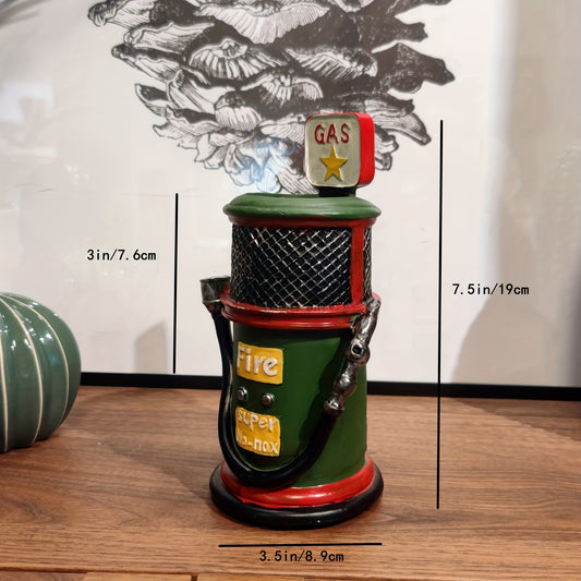 Oiler Pencil Holder Gas Pump Pencil Pen Holder Vintage Style Resin Desk Organizer for Home Office Bedroom