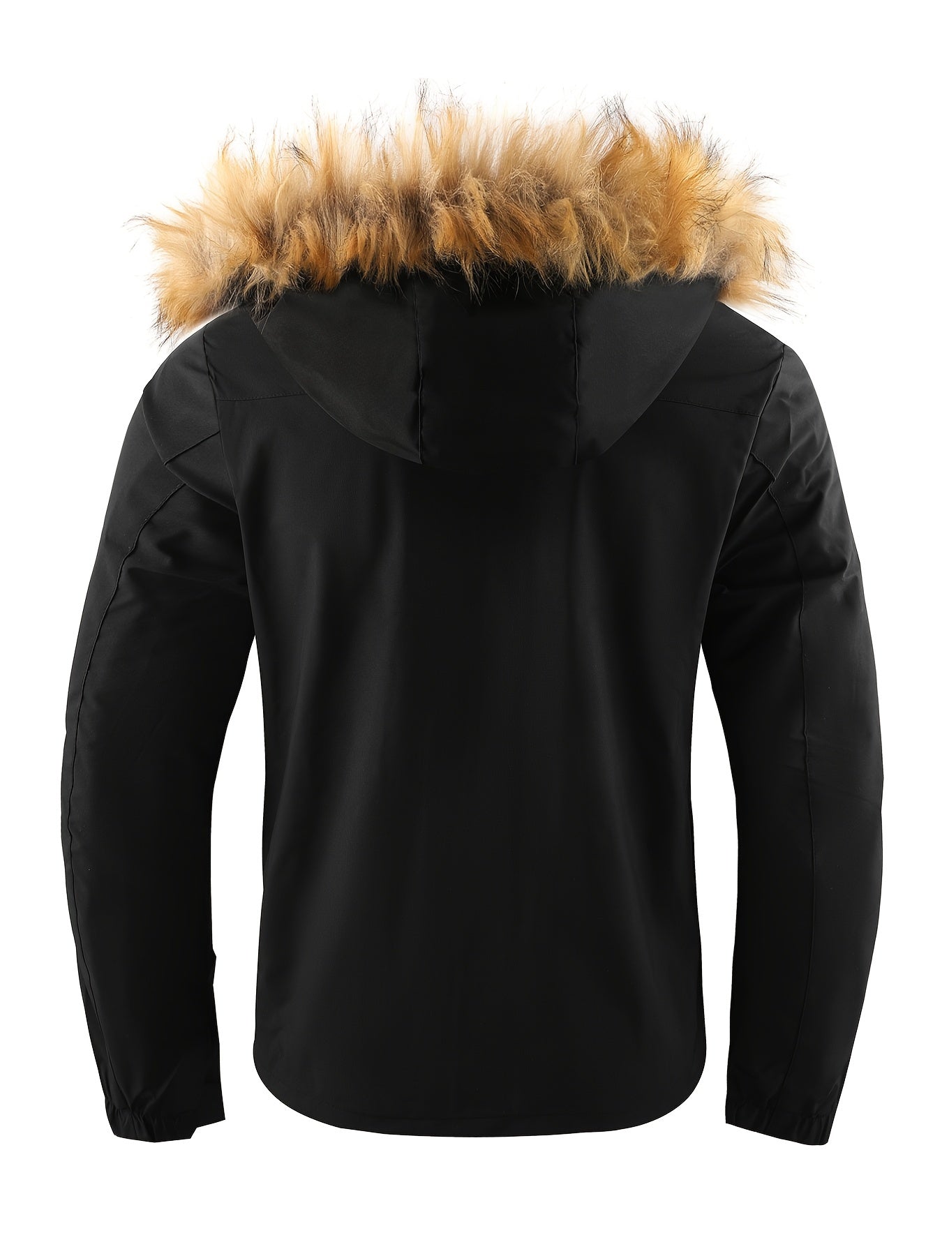 Herren-Winterwindjacke mit warmer Kapuze – Bordeauxroter Outdoor-Mantel mit Reißverschluss, Stehkragen, mehreren Taschen, lässig-sportliches Design für kaltes Wetter, Winterjacke