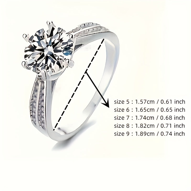 Tancise Original 925 Sterling Silber Ring Moissanit mit Zertifikat Feiner Schmuck Verlobungsringe für Damen