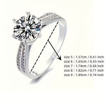 Tancise Original 925 Sterling Silber Ring Moissanit mit Zertifikat Feiner Schmuck Verlobungsringe für Damen