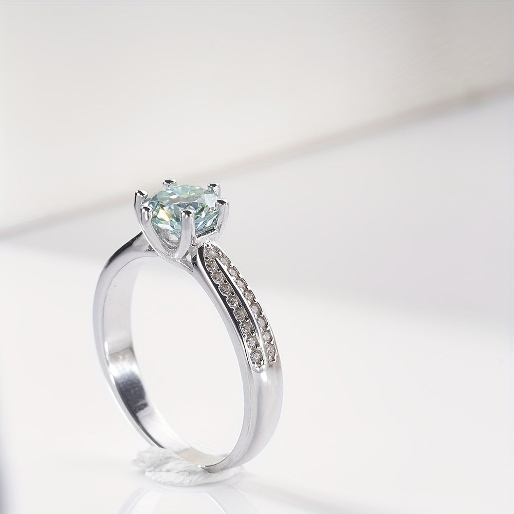 Tancise Original 925 Sterling Silber Ring Moissanit mit Zertifikat Feiner Schmuck Verlobungsringe für Damen