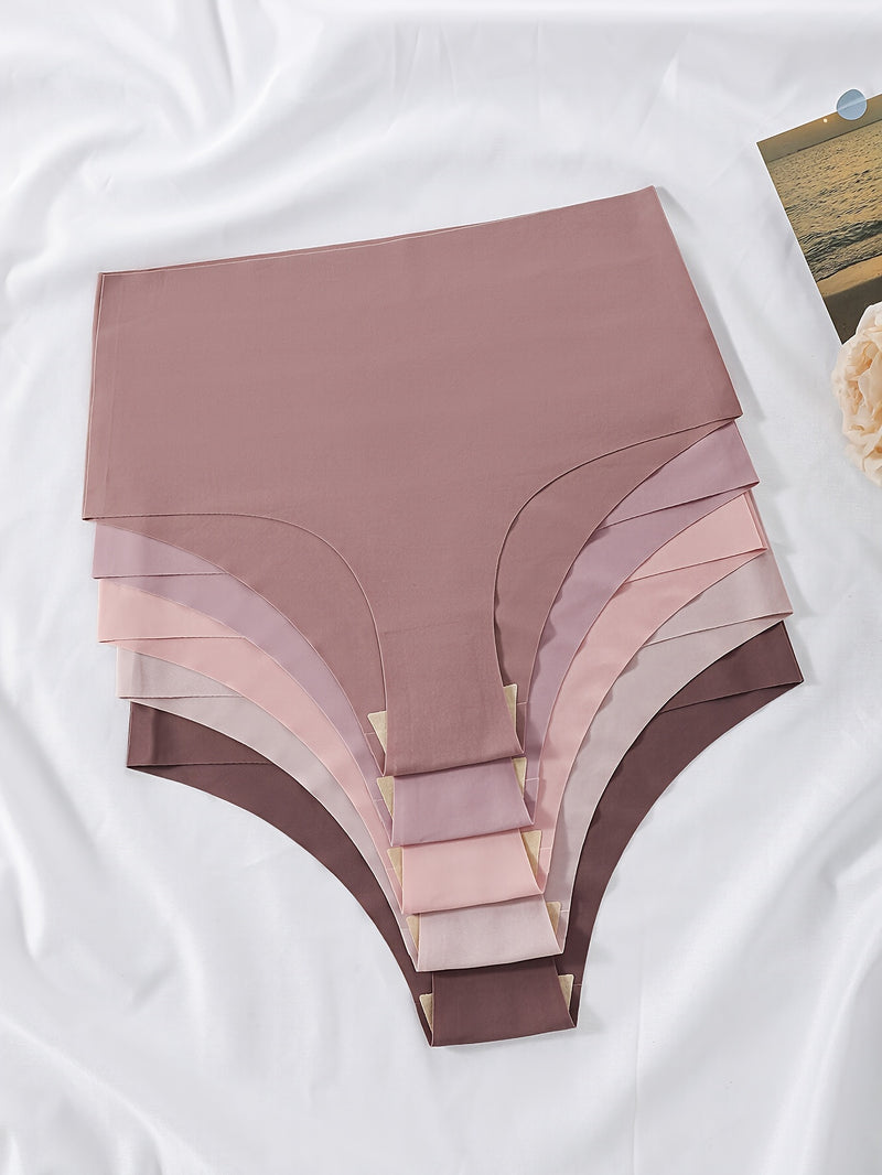 5er-Pack nahtlose Slips mit hohem Bund in verschiedenen Farben, Damenunterwäsche &amp; Dessous