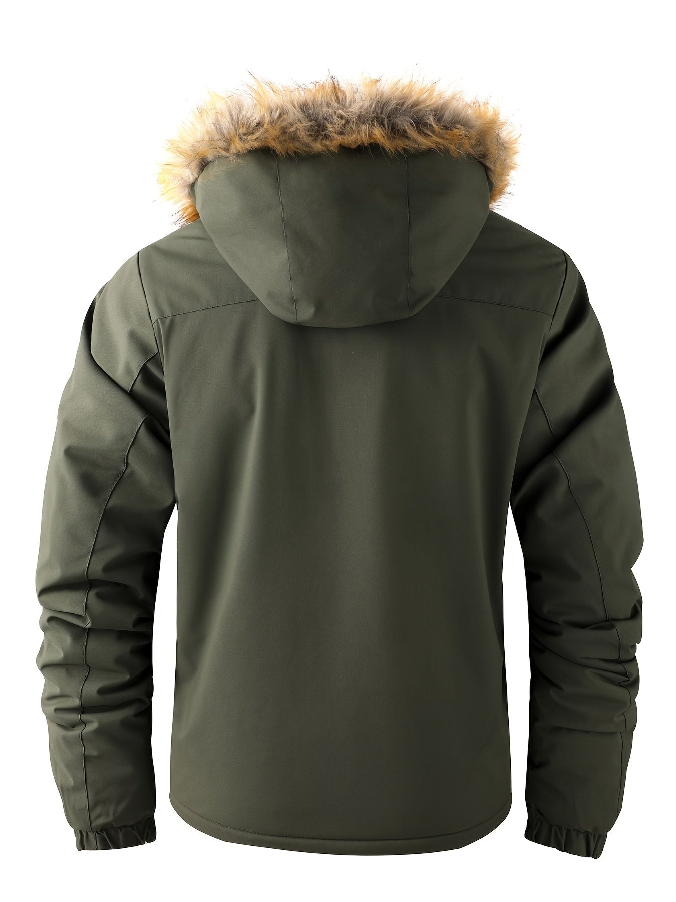 Herren-Winterwindjacke mit warmer Kapuze – Bordeauxroter Outdoor-Mantel mit Reißverschluss, Stehkragen, mehreren Taschen, lässig-sportliches Design für kaltes Wetter, Winterjacke