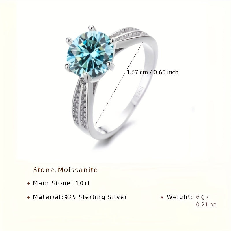 Tancise Original 925 Sterling Silber Ring Moissanit mit Zertifikat Feiner Schmuck Verlobungsringe für Damen