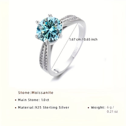 Tancise Original 925 Sterling Silber Ring Moissanit mit Zertifikat Feiner Schmuck Verlobungsringe für Damen