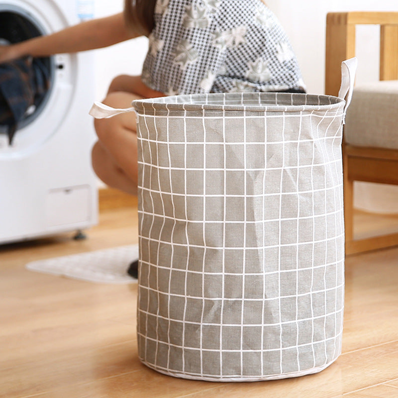 Panier à linge rond (1 pièce), panier à linge sale, panier à linge portable, seau de rangement