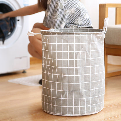 Panier à linge rond (1 pièce), panier à linge sale, panier à linge portable, seau de rangement