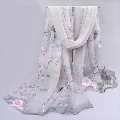 Eleganter, dünner Chiffonschal | Tiermuster, atmungsaktiv, winddicht, dekorativ, geeignet für Freizeit und Wochenende, maschinenwaschbar