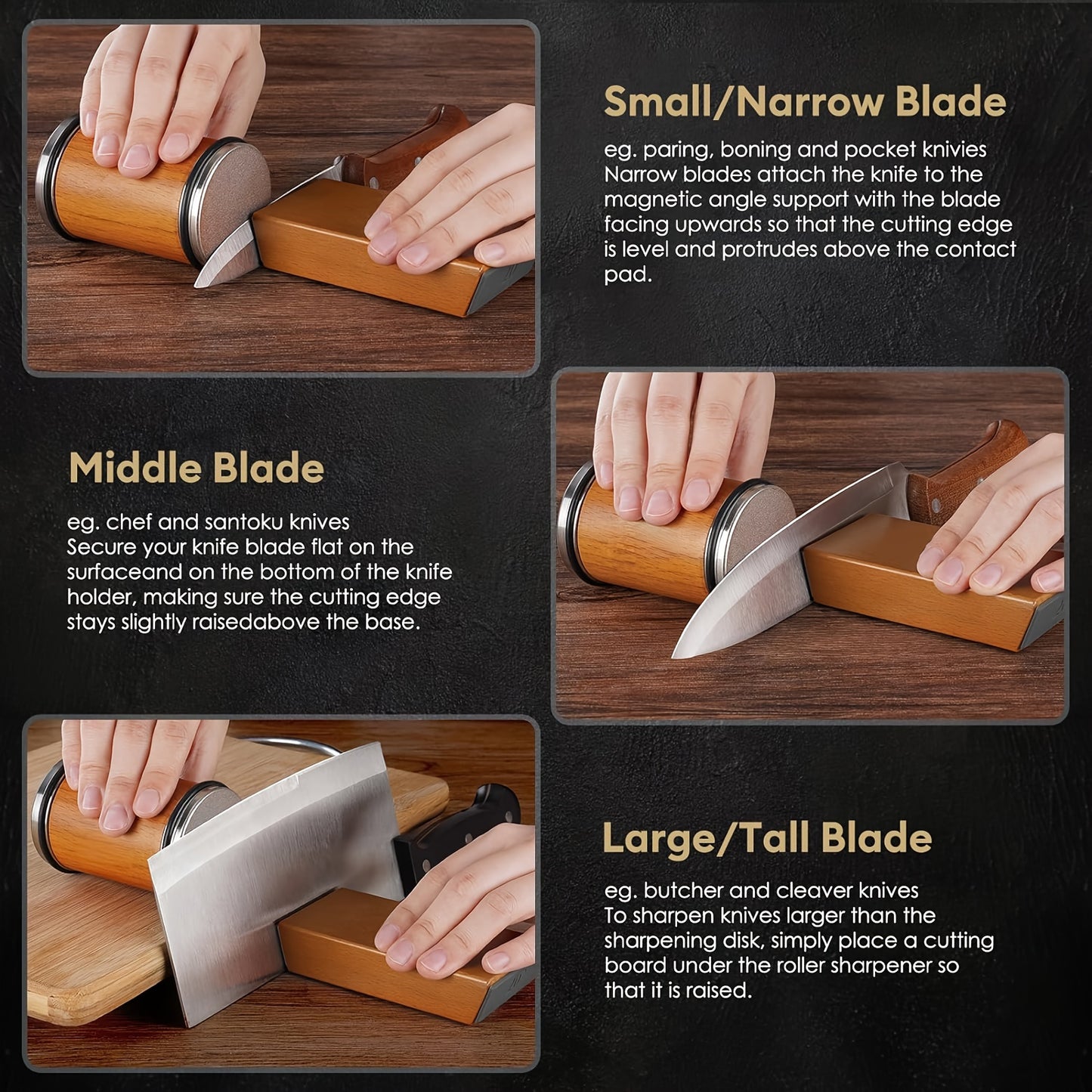 Knife Sharpener Tool, Rolling Knife Sharpeners Kit, Kitchen Knivies Sharpener With Diamond And Ceramic For Steel, Knife Sharpening With 15 And 20°, Angle Base For Kitchen Knives, Selected Christmas Present For Kitchen Enthus