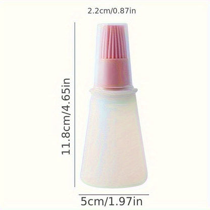 High-Temp Resistant Silicone Bbq Oil Brush With Dispenser - Outdoor Cooking Essential, Kitchen Gadget