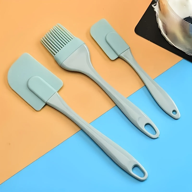 3-Piece Silicone Bakeware Set - Non-Stick Baking Utensils Including Spatula & Pastry Brush - Ideal for Christmas, Halloween, Easter, Hanukkah