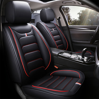 5 Car Seat Covers Faux Leather Seat Covers Full Set For Car Sedan SUV Truck Vans Front & Rear Seat Cushion Protector Wear-resistant, Breathable And Easy To Clean