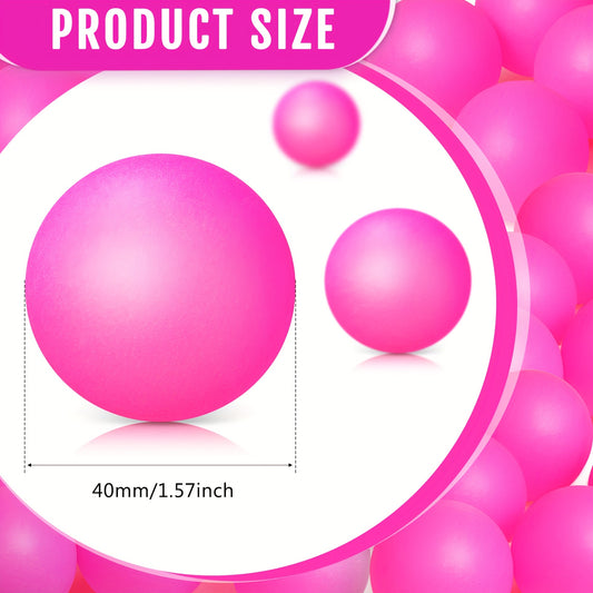 Bulk Pack of 100 Table Tennis Balls in Various Colors, 40Mm Plastic, Suitable for Carnival Pool Games, Party Decorations, And As Pet Toys (Rose Red)