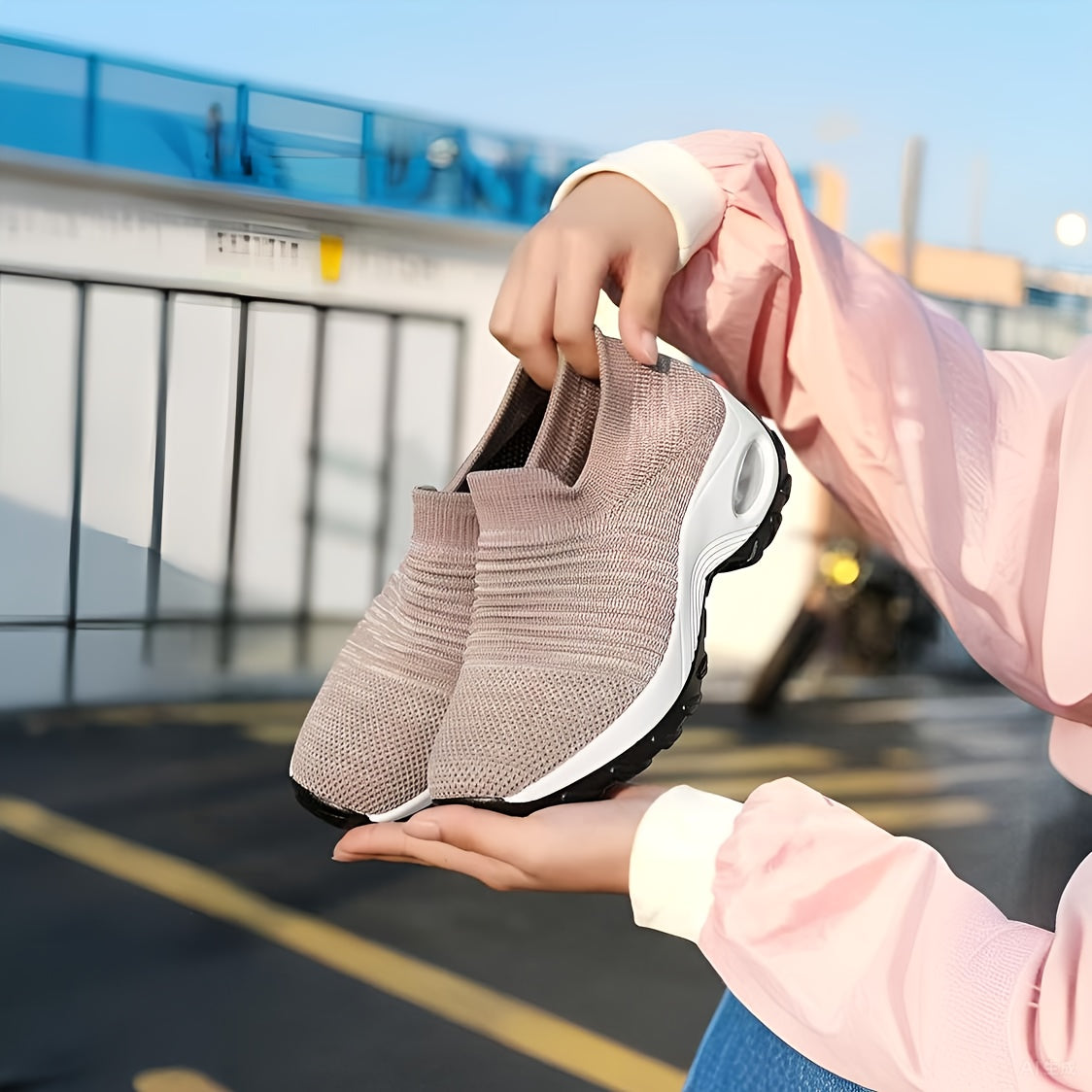 Leichte Damen-Sneaker mit Luftpolstersohle – Atmungsaktive Mesh-Laufschuhe mit stylischem Low-Top-Design – Ideal für Komfort und Stil