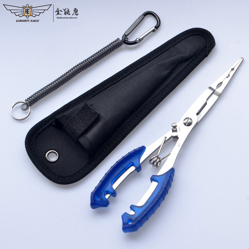 Pince de pêche résistante à l'eau salée avec dégorgeoir à anneaux brisés, dragonne et étui - Accessoires de pêche indispensables pour une gestion facile du matériel