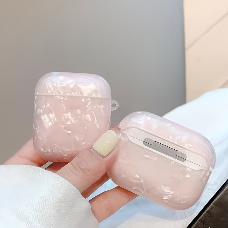Schutzhülle mit rosa Muschelmuster – inklusive Muschelanhänger, robuste Schutzhülle für AirPods Pro 2. Generation, AirPods 1/2 und AirPods 3