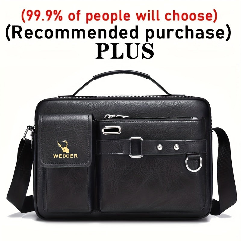 WEIXIER Herren-Umhängetasche, kompatibel mit / - Verstellbare Business- und Freizeit-Schultertasche, Bürotasche, Geschenk für Ehemann, Freund (Material)