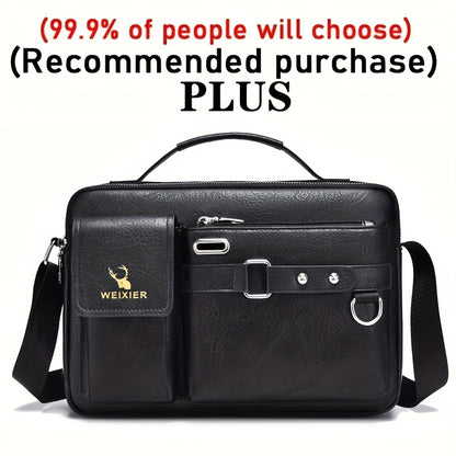 WEIXIER Herren-Umhängetasche, kompatibel mit / - Verstellbare Business- und Freizeit-Schultertasche, Bürotasche, Geschenk für Ehemann, Freund (Material)