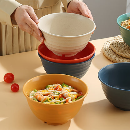 4pcs Wheat Straw Bowls Set, Microwavable And Dishwasher Safe, Soup Bowl, Salad Bowl, BPA-free, Odorless, Portable, Unbreakable, For Home Kitchen Camping, Dinnerware Accessories, Kitchen Supplies